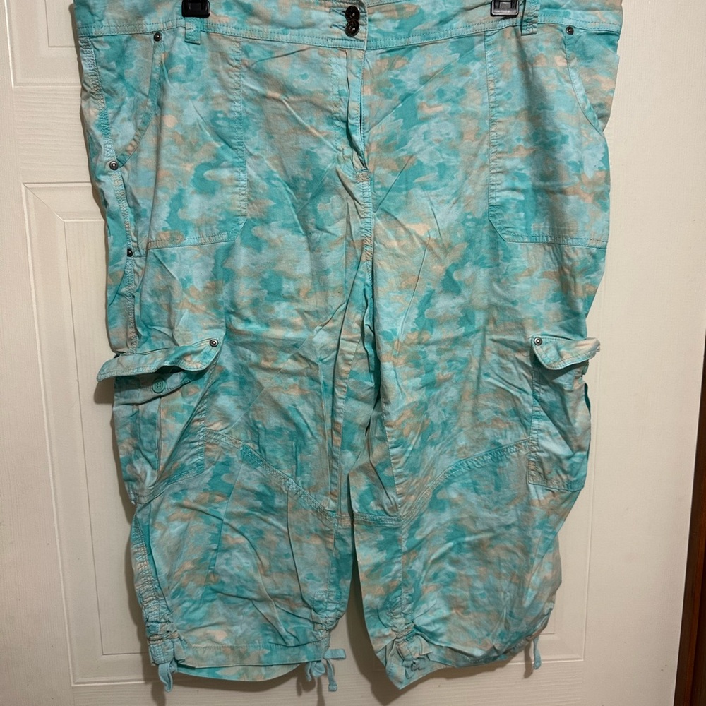 Style & Co. Teal and Beige Capris